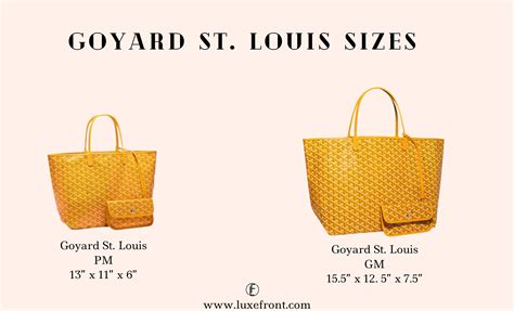 Goyard st louis tote sizes